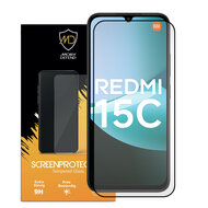 Xiaomi Redmi 15C 4G Screenprotector - MobyDefend Screensaver Met Zwarte Randen - Gehard Glas 