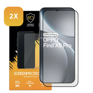2-Pack Oppo Find X9 Pro Screenprotectors - MobyDefend Screensavers Met Zwarte Randen - Gehard Glas 