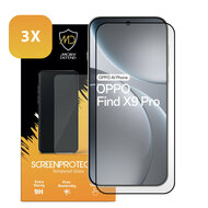 3-Pack Oppo Find X9 Pro Screenprotectors - MobyDefend Screensavers Met Zwarte Randen - Gehard Glas 