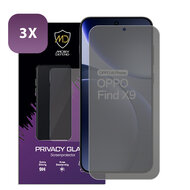 3-Pack MobyDefend Oppo Find X9 Screenprotectors - HD Privacy Glass Screensavers