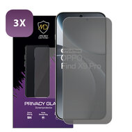 3-Pack MobyDefend Oppo Find X9 Pro Screenprotectors - HD Privacy Glass Screensavers