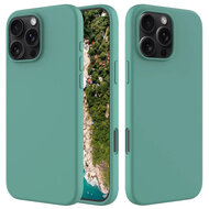 iPhone 16 Pro Max Hoesje - MobyDefend Matte Siliconen Backcover - Groen