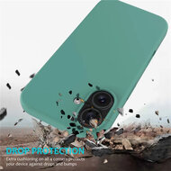 iPhone 16 Hoesje - MobyDefend Matte Siliconen Backcover - Groen