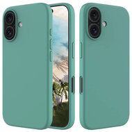 iPhone 16 Hoesje - MobyDefend Matte Siliconen Backcover - Groen