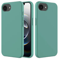 iPhone 16e Hoesje - MobyDefend Matte Siliconen Backcover - Groen