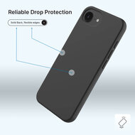 iPhone 16e Hoesje - MobyDefend Matte Siliconen Backcover - Zwart