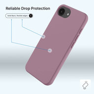 iPhone 16e Hoesje - MobyDefend Matte Siliconen Backcover - Paars