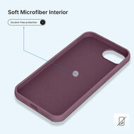 iPhone 16e Hoesje - MobyDefend Matte Siliconen Backcover - Paars