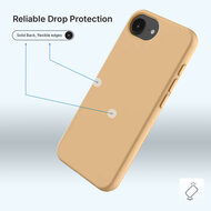 iPhone 16e Hoesje - MobyDefend Matte Siliconen Backcover - Licht Oker