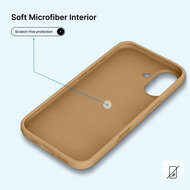 iPhone 16e Hoesje - MobyDefend Matte Siliconen Backcover - Licht Oker
