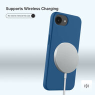 iPhone 16e Hoesje - MobyDefend Matte Siliconen Backcover - Blauw