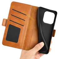 OnePlus 15 Hoesje - MobyDefend Luxe Wallet Book Case (Sluiting Zijkant) - Lichtbruin