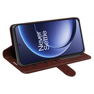 OnePlus 15 Hoesje - MobyDefend Wallet Book Case (Sluiting Achterkant) - Bruin