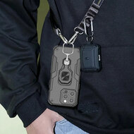 OnePlus 15 Hoesje - MobyDefend Dubbelgelaagde Pantsercase Met Standaard - Zwart