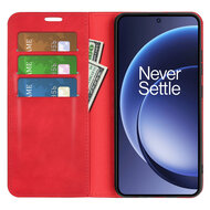 OnePlus 15 Hoesje - MobyDefend Luxe Wallet Bookcase (Magnetische Sluiting) - Rood