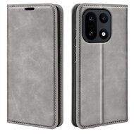 OnePlus 15 Hoesje - MobyDefend Luxe Wallet Bookcase (Magnetische Sluiting) - Grijs
