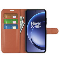 OnePlus 15 Hoesje - MobyDefend Kunstleren Wallet Book Case (Sluiting Voorkant) - Bruin