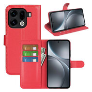 Oppo Find X9 Pro Hoesje - MobyDefend Kunstleren Wallet Book Case (Sluiting Voorkant) - Rood