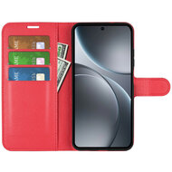 Oppo Find X9 Pro Hoesje - MobyDefend Kunstleren Wallet Book Case (Sluiting Voorkant) - Rood
