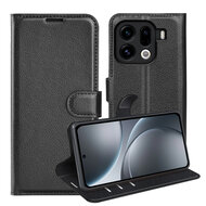 Oppo Find X9 Pro Hoesje - MobyDefend Kunstleren Wallet Book Case (Sluiting Voorkant) - Zwart