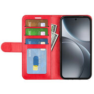 Oppo Find X9 Pro Hoesje - MobyDefend Wallet Book Case (Sluiting Achterkant) - Rood