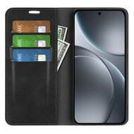 Oppo Find X9 Pro Hoesje - MobyDefend Luxe Wallet Bookcase (Magnetische Sluiting) - Zwart