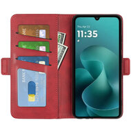 Motorola Moto G06 / Motorola Moto G06 Power Hoesje - MobyDefend Luxe Wallet Book Case (Sluiting Zijkant) - Rood