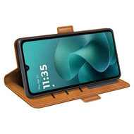 Motorola Moto G06 / Motorola Moto G06 Power Hoesje - MobyDefend Luxe Wallet Book Case (Sluiting Zijkant) - Lichtbruin