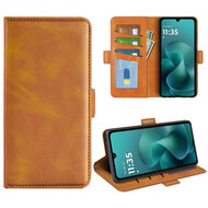 Motorola Moto G06 / Motorola Moto G06 Power Hoesje - MobyDefend Luxe Wallet Book Case (Sluiting Zijkant) - Lichtbruin