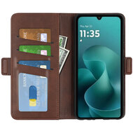 Motorola Moto G06 / Motorola Moto G06 Power Hoesje - MobyDefend Luxe Wallet Book Case (Sluiting Zijkant) - Bruin