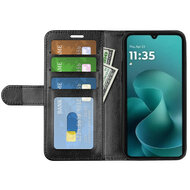 Motorola Moto G06 / Motorola Moto G06 Power Hoesje - MobyDefend Wallet Book Case (Sluiting Achterkant) - Zwart