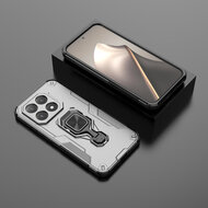 Xiaomi 15T Hoesje - MobyDefend Dubbelgelaagde Pantsercase Met Standaard - Zilvergrijs