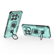 Xiaomi 15T Pro Hoesje - MobyDefend Dubbelgelaagde Pantsercase Met Standaard - Turquoise