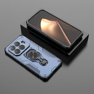 Xiaomi 15T Pro Hoesje - MobyDefend Dubbelgelaagde Pantsercase Met Standaard - Blauw