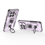 Xiaomi 15T Pro Hoesje - MobyDefend Dubbelgelaagde Pantsercase Met Standaard - Roze