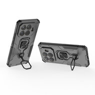 Xiaomi 15T Pro Hoesje - MobyDefend Dubbelgelaagde Pantsercase Met Standaard - Zwart