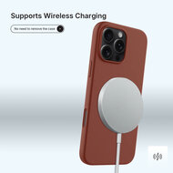 iPhone 16 Pro Hoesje - MobyDefend Matte Siliconen Backcover - Terracotta