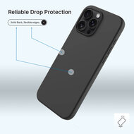 iPhone 16 Pro Max Hoesje - MobyDefend Matte Siliconen Backcover - Zwart