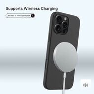 iPhone 16 Pro Max Hoesje - MobyDefend Matte Siliconen Backcover - Zwart