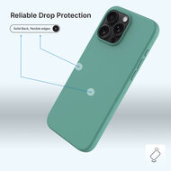 iPhone 16 Pro Max Hoesje - MobyDefend Matte Siliconen Backcover - Groen