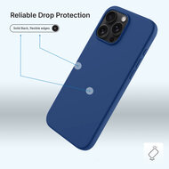 iPhone 16 Pro Max Hoesje - MobyDefend Matte Siliconen Backcover - Blauw