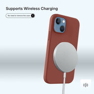 iPhone 15 Hoesje - MobyDefend Matte Siliconen Backcover - Terracotta