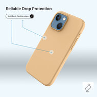 iPhone 15 Hoesje - MobyDefend Matte Siliconen Backcover - Licht Oker
