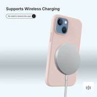 iPhone 15 Hoesje - MobyDefend Matte Siliconen Backcover - Roze