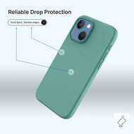 iPhone 15 Hoesje - MobyDefend Matte Siliconen Backcover - Groen