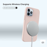 iPhone 15 Pro Hoesje - MobyDefend Matte Siliconen Backcover - Roze