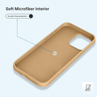 iPhone 15 Pro Max Hoesje - MobyDefend Matte Siliconen Backcover - Licht Oker