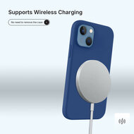 iPhone 14 Hoesje - MobyDefend Matte Siliconen Backcover - Blauw