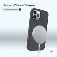 iPhone 14 Pro Hoesje - MobyDefend Matte Siliconen Backcover - Zwart