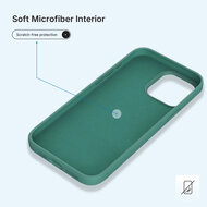 iPhone 14 Pro Hoesje - MobyDefend Matte Siliconen Backcover - Groen